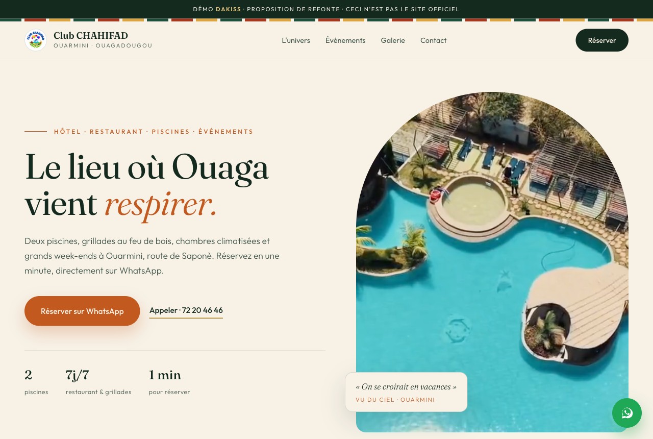 Démo du nouveau site, version ordinateur