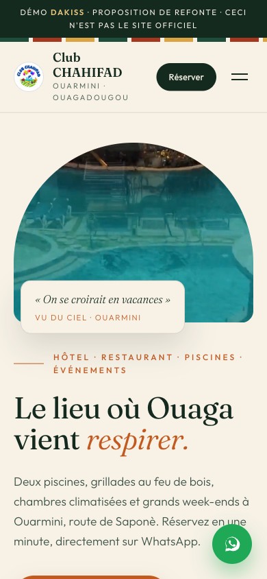 Démo du nouveau site, version mobile
